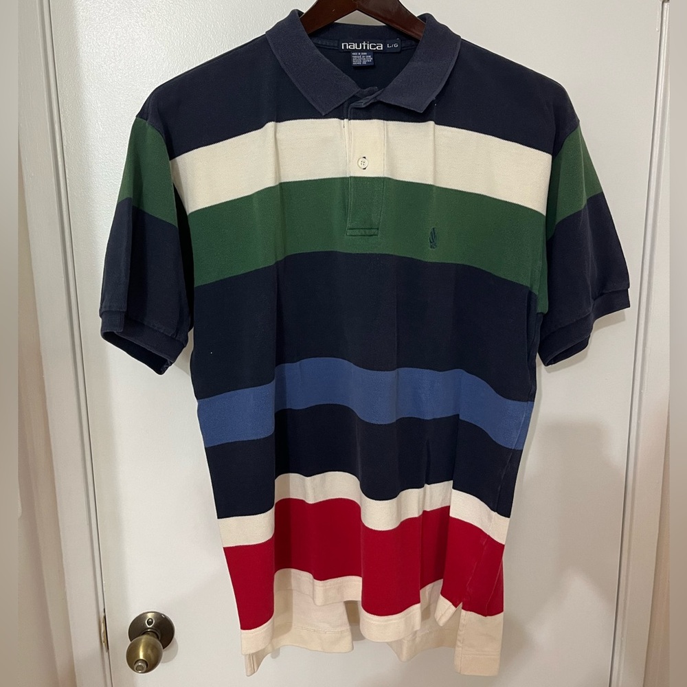 Nautica Vintage Colorblock Polo Size L